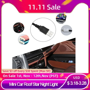 Mini Auto Strechy Star Nočné Svetlo Projektora Atmosféru LED Galaxy Lampa USB Dekoratívne Nastaviteľné pre Auto Strecha Strop Miestnosti Dekor