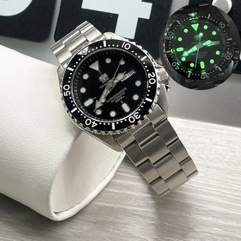 TUEDIX Luxusné Plnej Ocele Muži Hodinky NH35A Mechanické Náramkové hodinky Svetelný Zafírové Sklo Nepremokavé Hodiny, deň v týždni Reloj Hombre